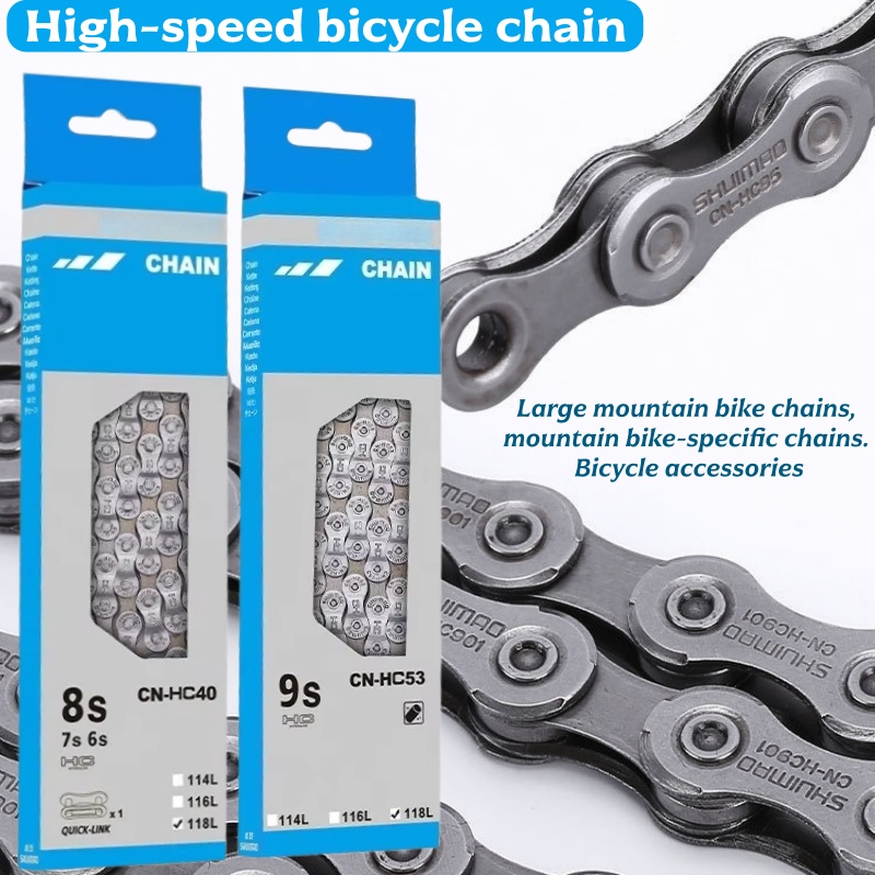 Master Link Chain - Mountainbike-Schaltkette Hochgeschwindigkeits-Fahrradkette 6/7/8/9/11 Glieder-Design (Insgesamt 116